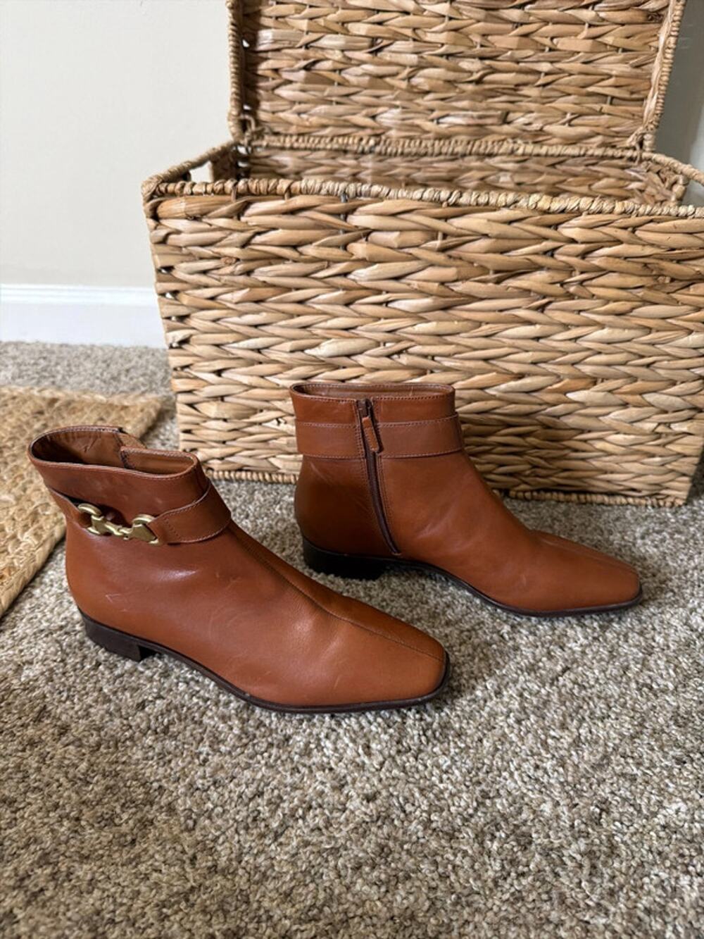 Talbot, beautiful, cognac, soft leather ankle boots 6 704